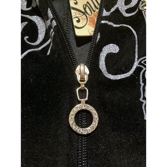 Y2K South Pole Skull Hoodie XXL Cropped Velvet Rhinestones Whimsygoth Goth NWT - Picture 4 of 10